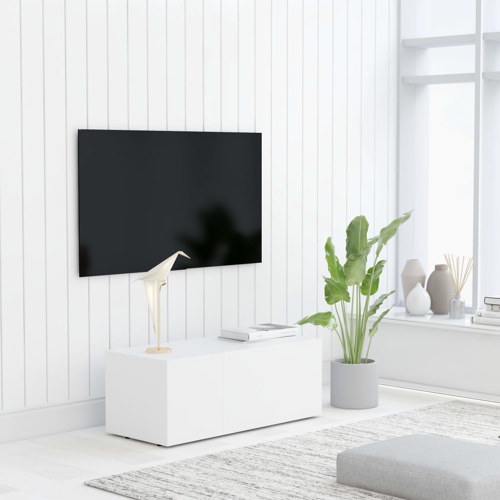 TV Cabinet White 80x34x30 cm Engineered Wood