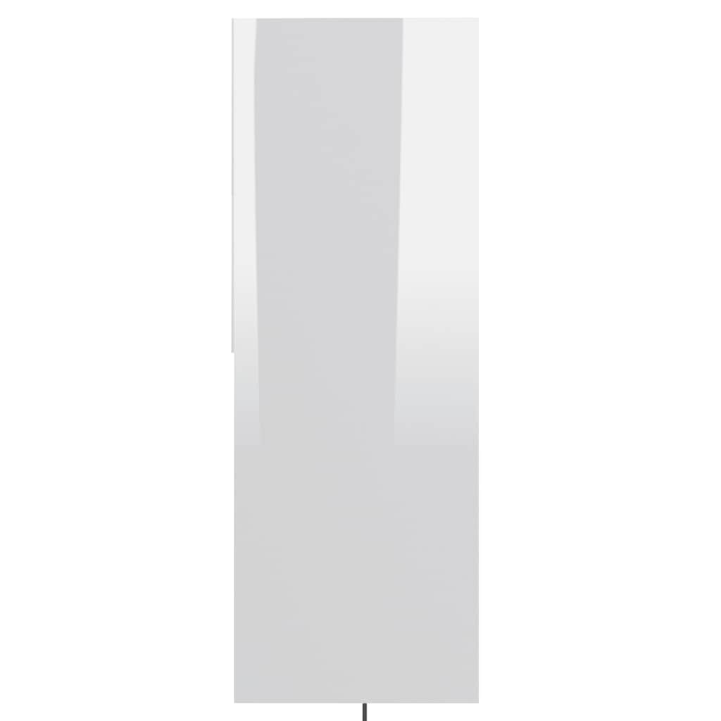 Book Cabinet High Gloss White 67x24x161 cm Engineered Wood