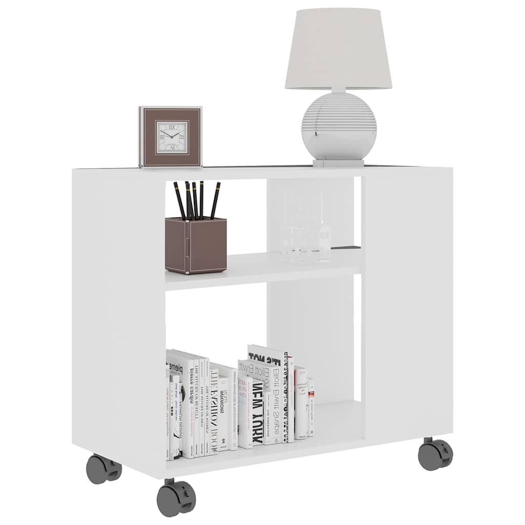 Side Table White 70x35x55 cm Engineered Wood