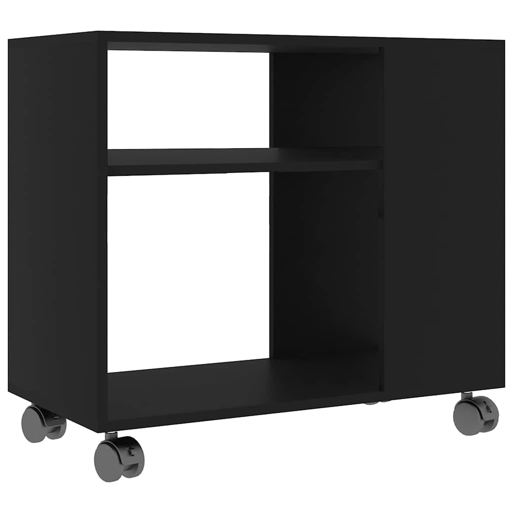 Side Table Black 70x35x60.5 cm Engineered Wood
