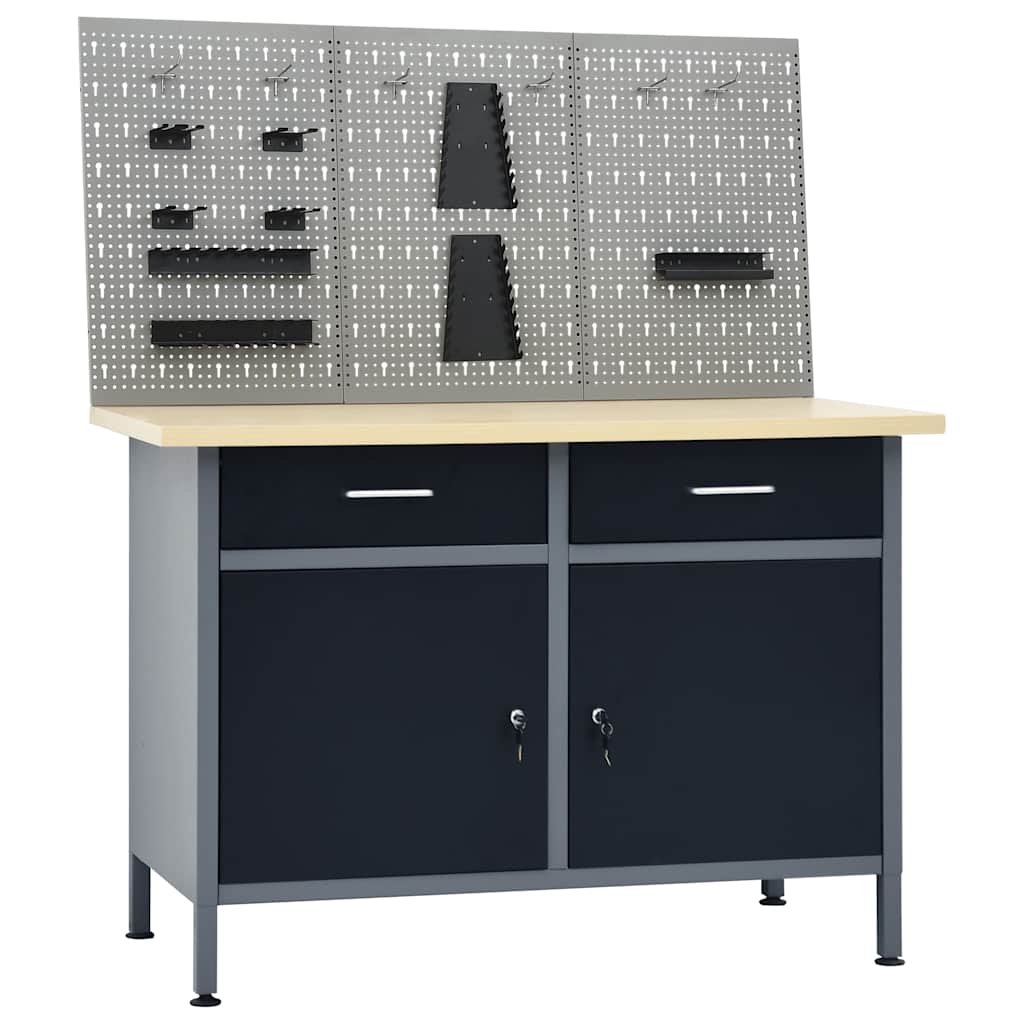 Workbench with Three Wall Panels