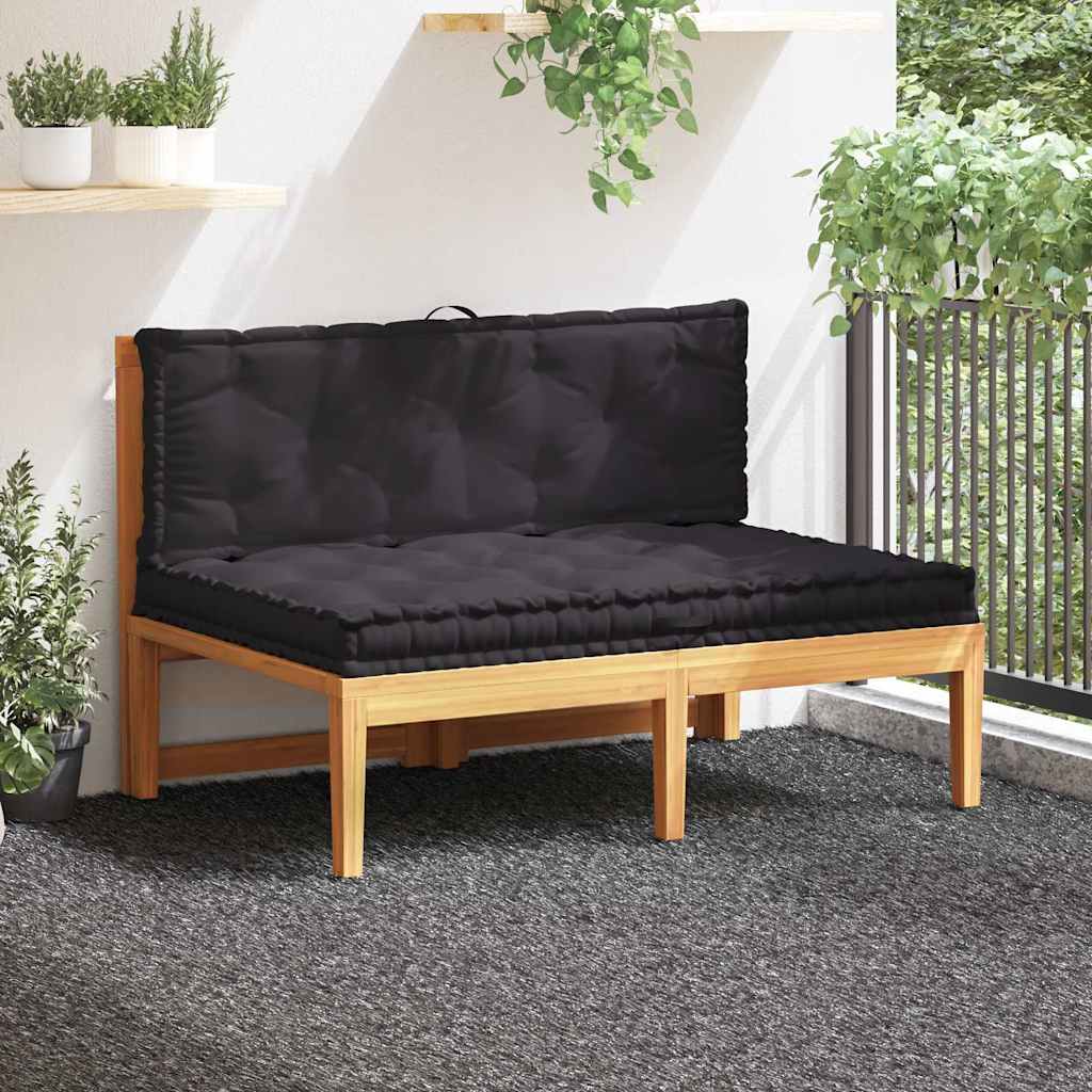 Pallet Floor Cushions 2 pcs Cotton Black