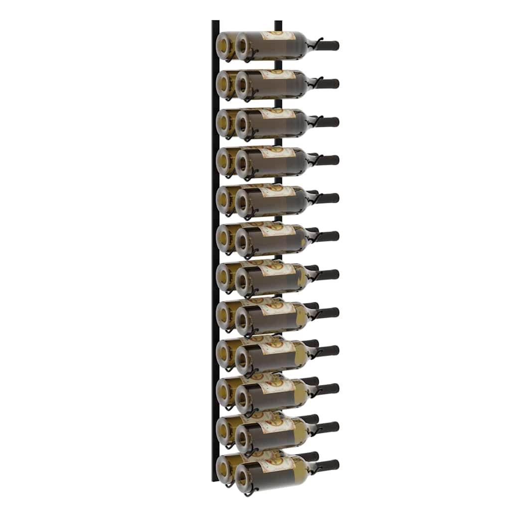 Wall-mounted Wine Rack for 24 Bottles Black Iron