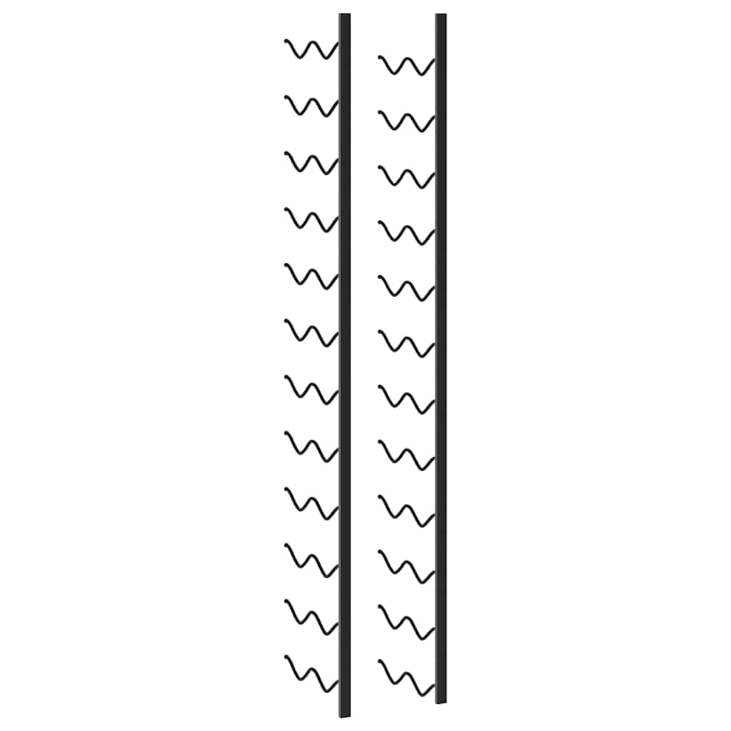 Wall-mounted Wine Rack for 24 Bottles Black Iron