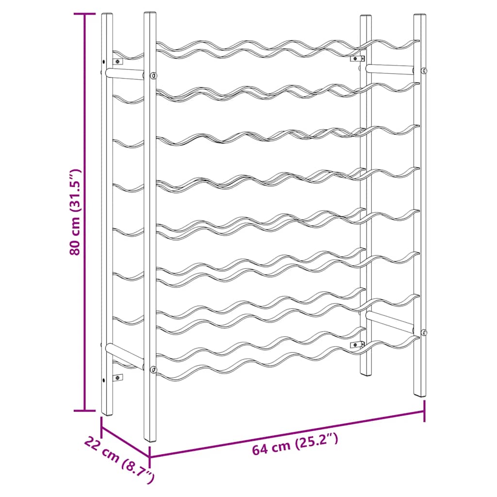 Wine Rack for 48 Bottles Black Metal