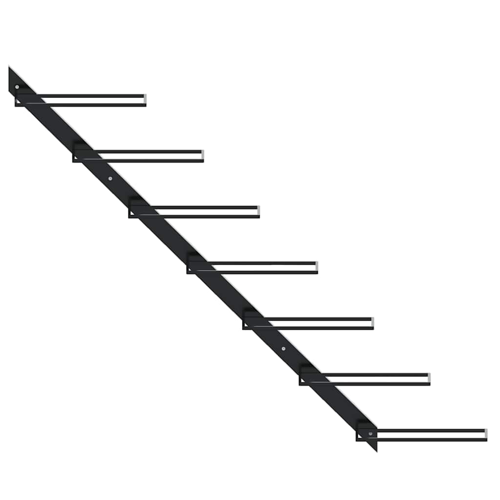 Wall-mounted Wine Rack for 7 Bottles Black Metal