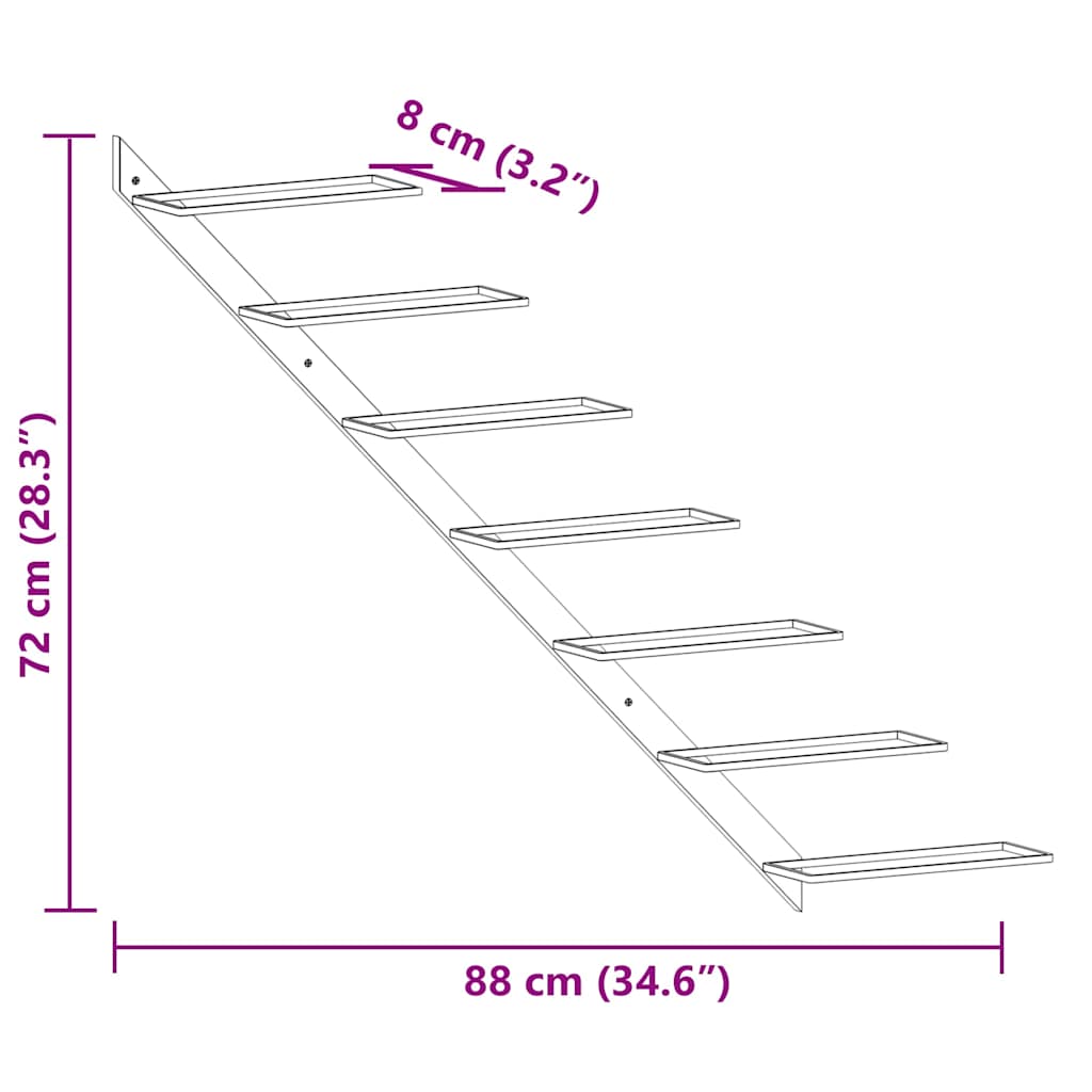 Wall-mounted Wine Rack for 7 Bottles Black Metal