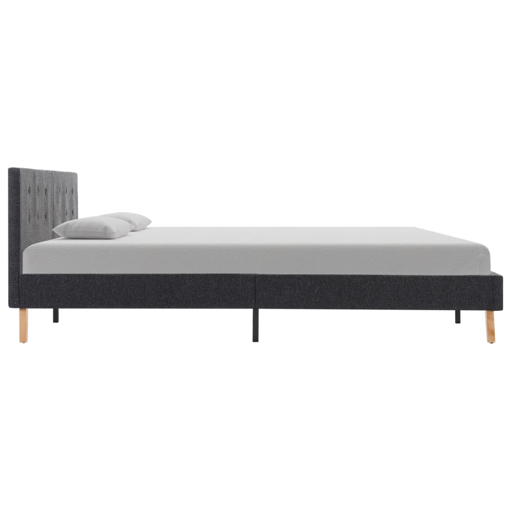 Bed Frame without Mattress Grey Fabric 183x203 cm King