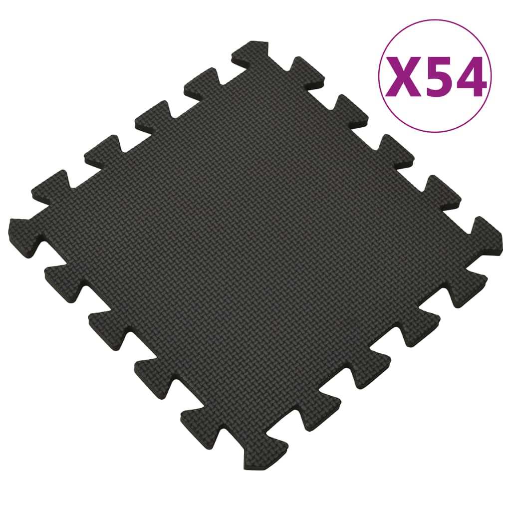 Floor Mats 54 pcs 4.86 m² EVA Foam Black