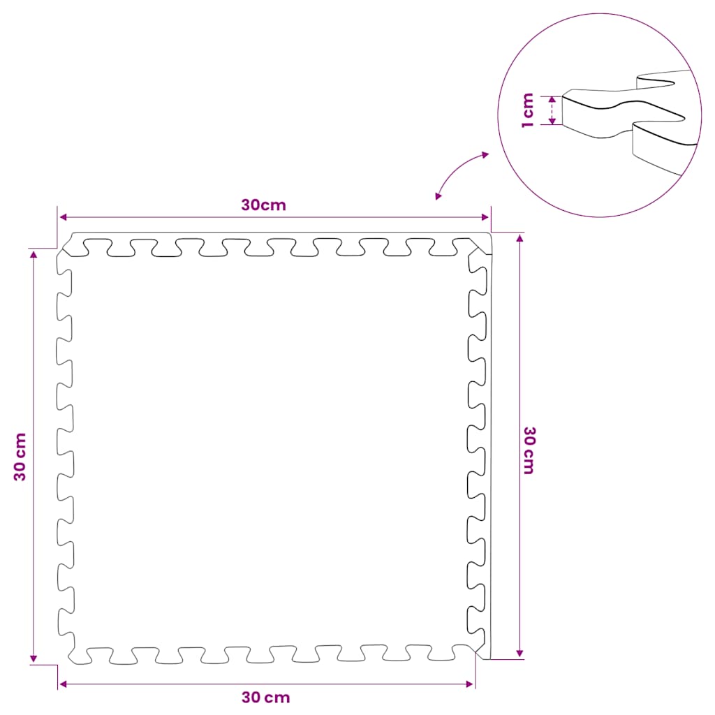 Floor Mats 54 pcs 4.86 m² EVA Foam Black