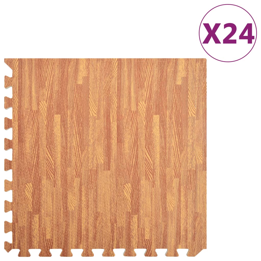 Floor Mats 24 pcs Wood Grain 8.64 m² EVA Foam