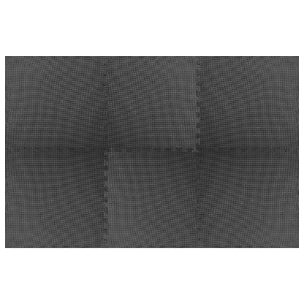 Floor Mats 6 pcs 2.16 m² EVA Foam Black
