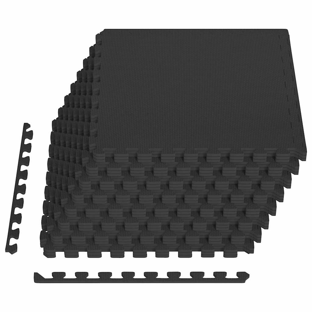Floor Mats 12 pcs 4.32 m² EVA Foam Black
