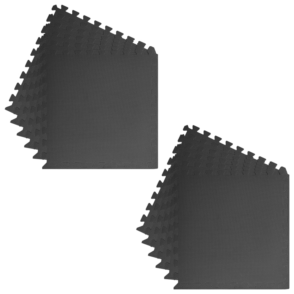 Floor Mats 12 pcs 4.32 m² EVA Foam Black