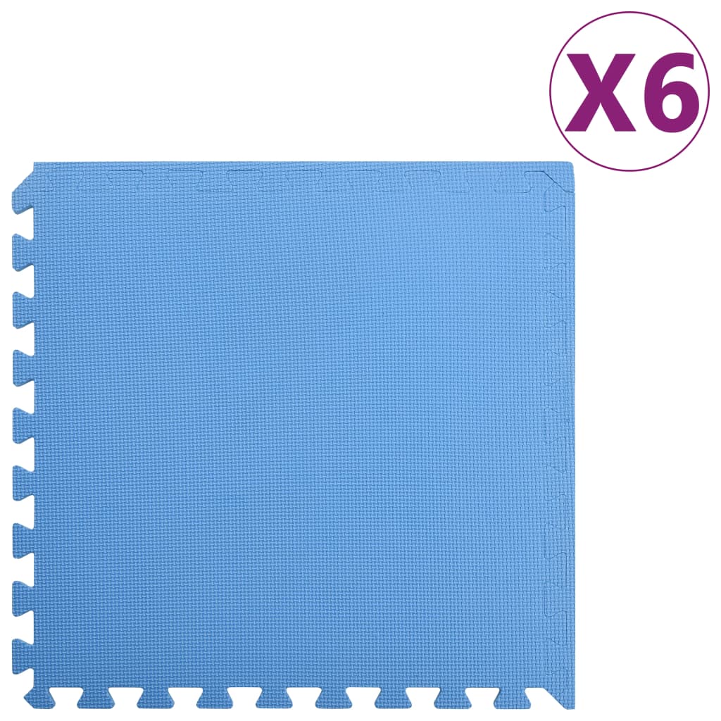 Floor Mats 6 pcs 2.16 m² EVA Foam Blue