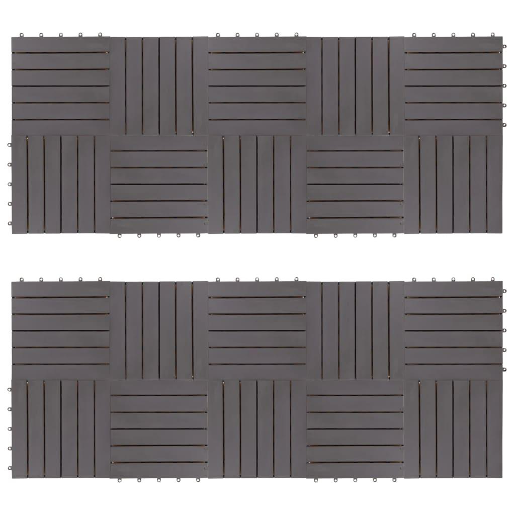 Decking Tiles 20 pcs Grey Wash 30x30 cm Solid Acacia Wood