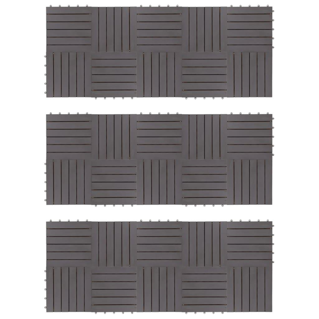 Decking Tiles 30 pcs Grey Wash 30x30 cm Solid Acacia Wood