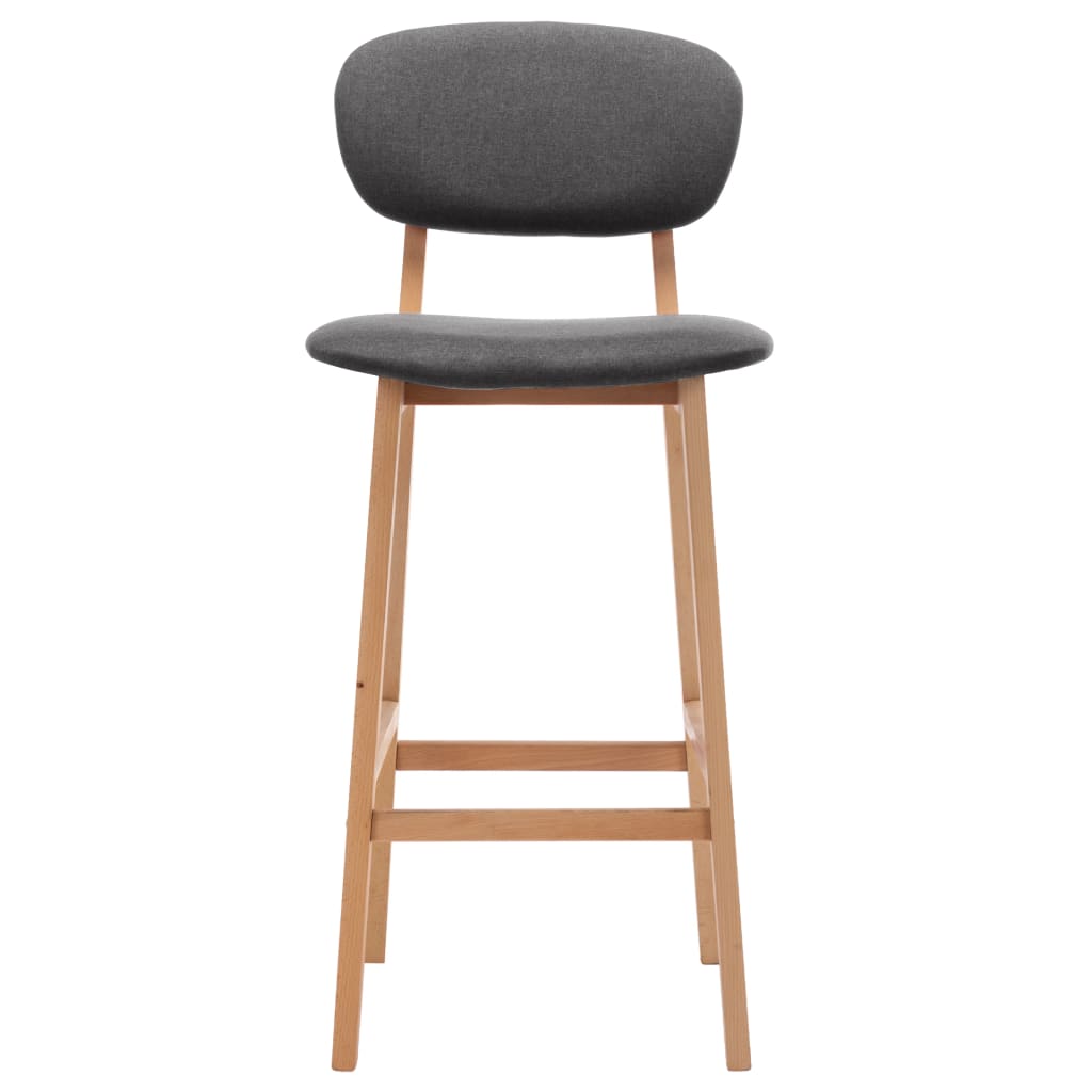 Bar Stools 2 pcs Dark Grey Fabric