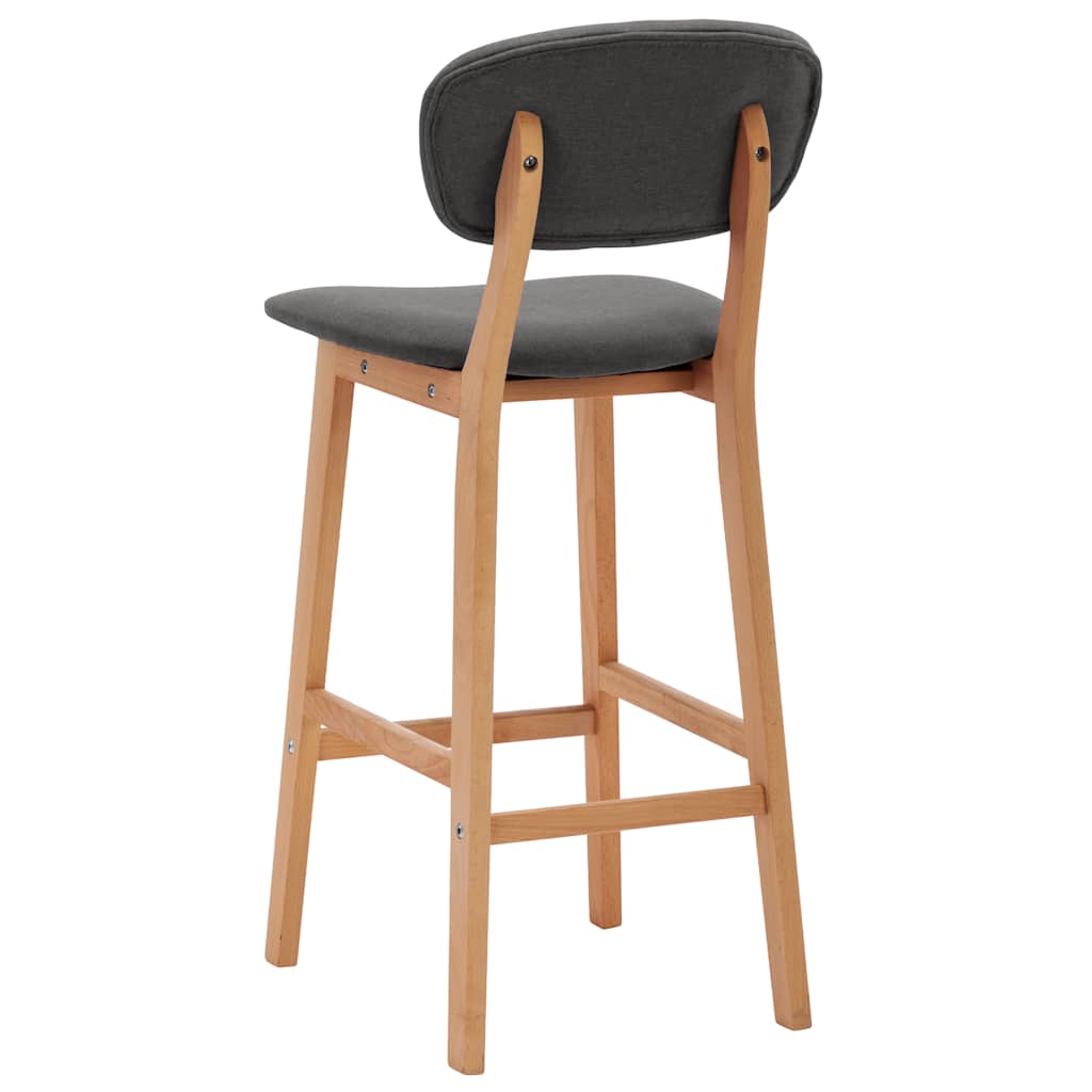 Bar Stools 2 pcs Dark Grey Fabric