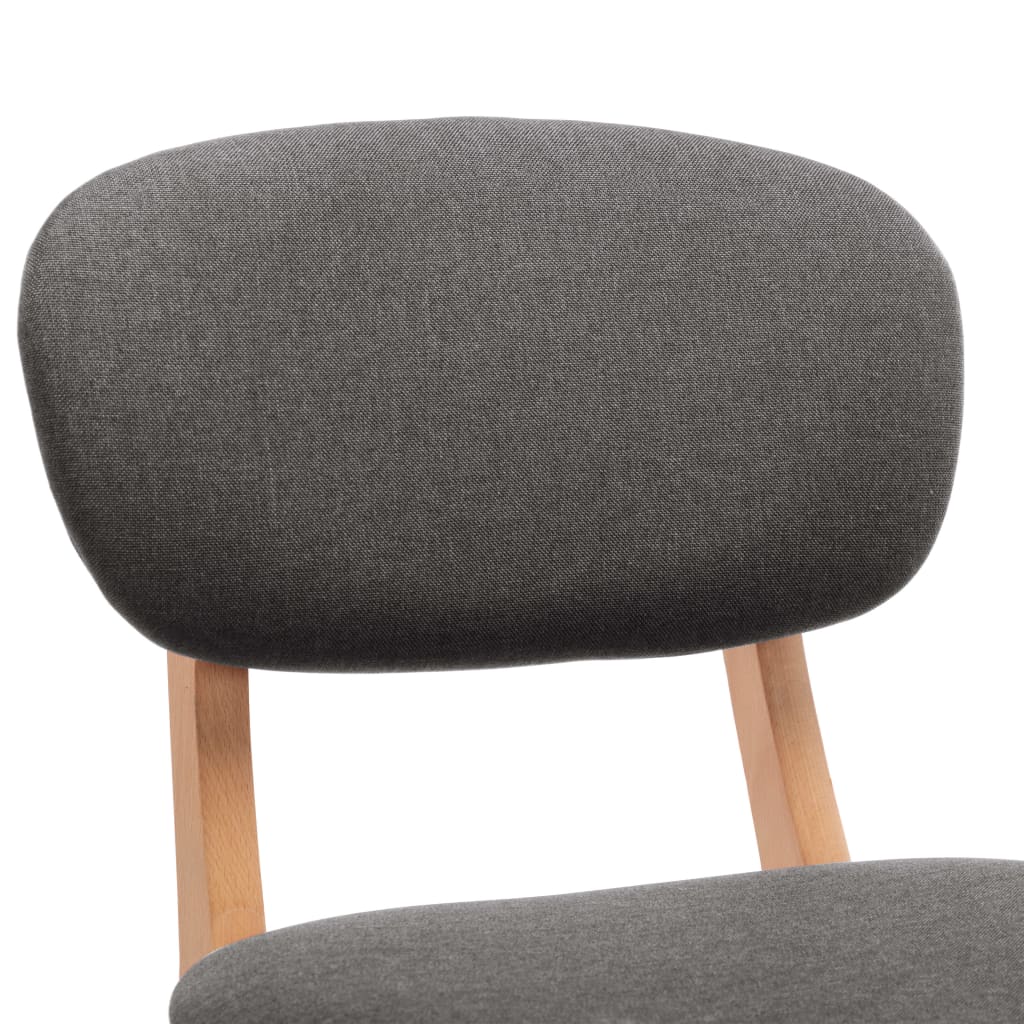 Bar Stools 2 pcs Dark Grey Fabric