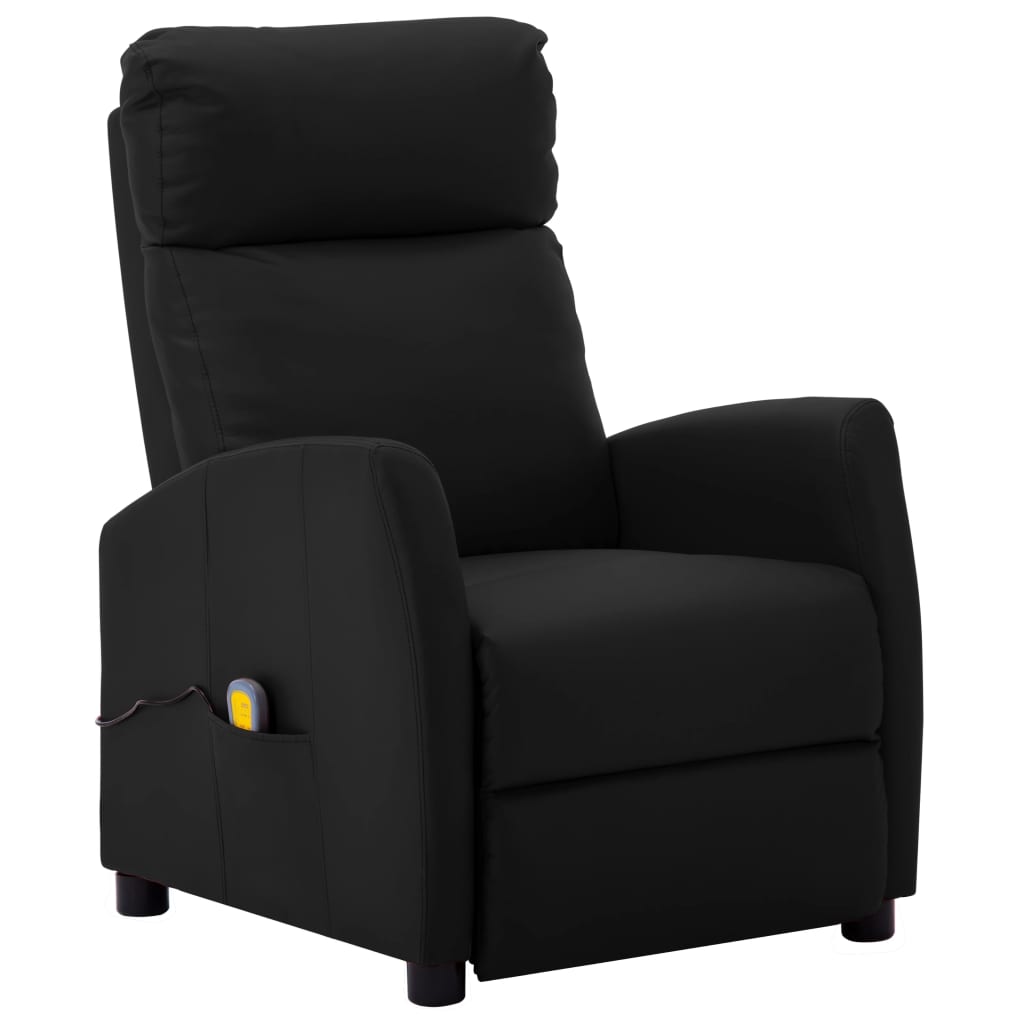 Massage Chair Black Faux Leather