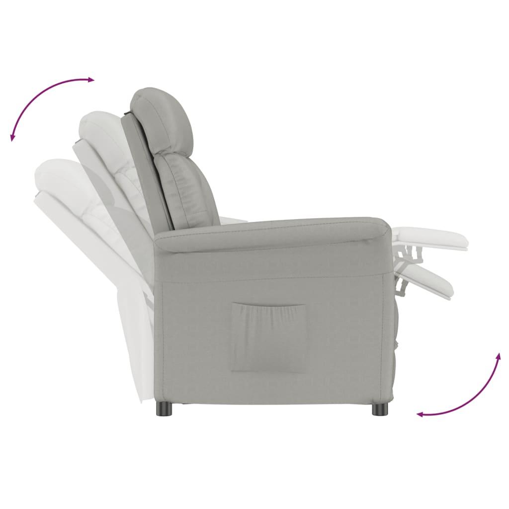 Recliner Chair Light Grey Faux Suede Leather