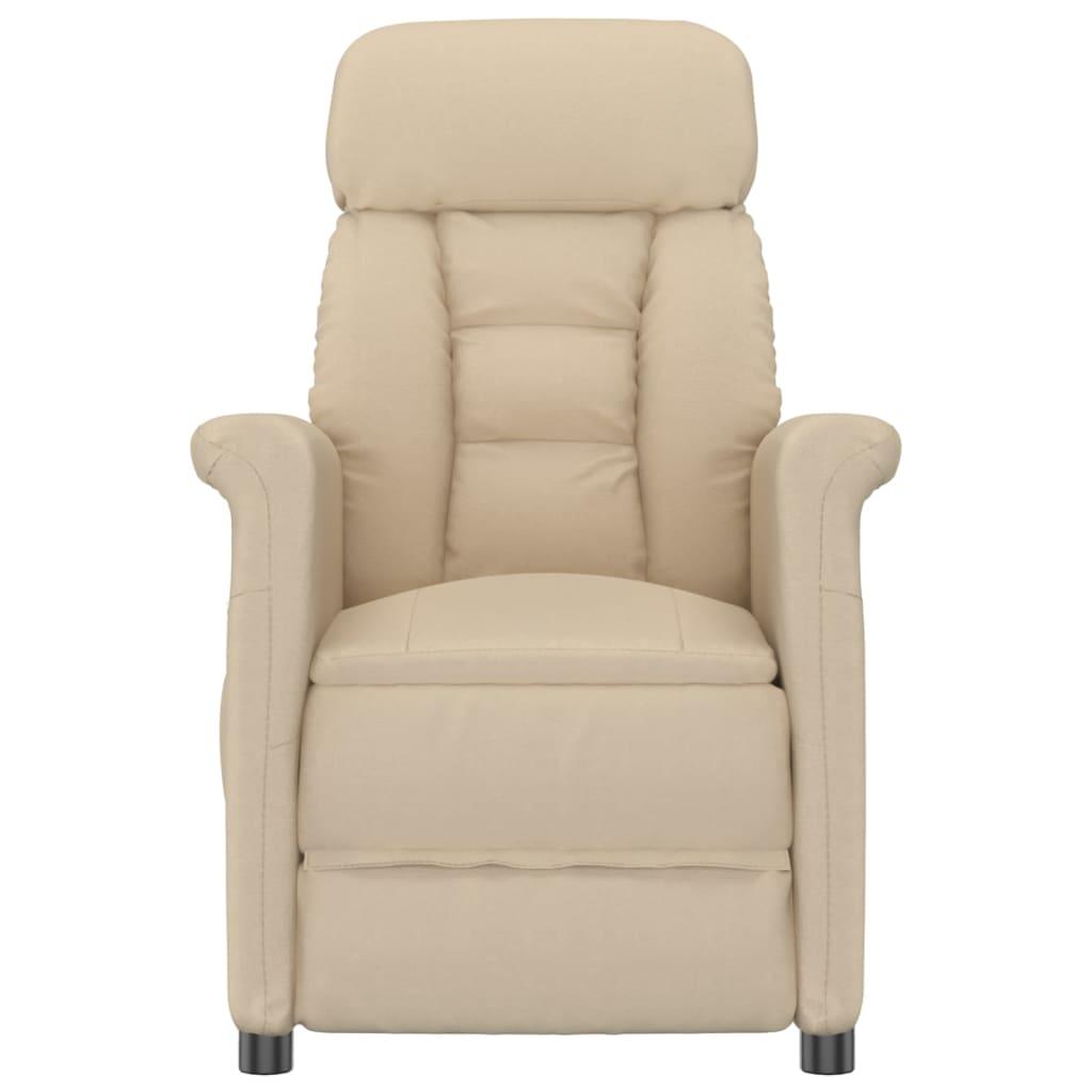 Recliner Chair Cream Faux Suede Leather