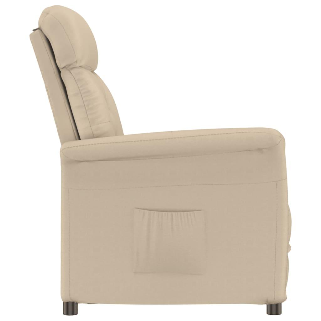 Recliner Chair Cream Faux Suede Leather