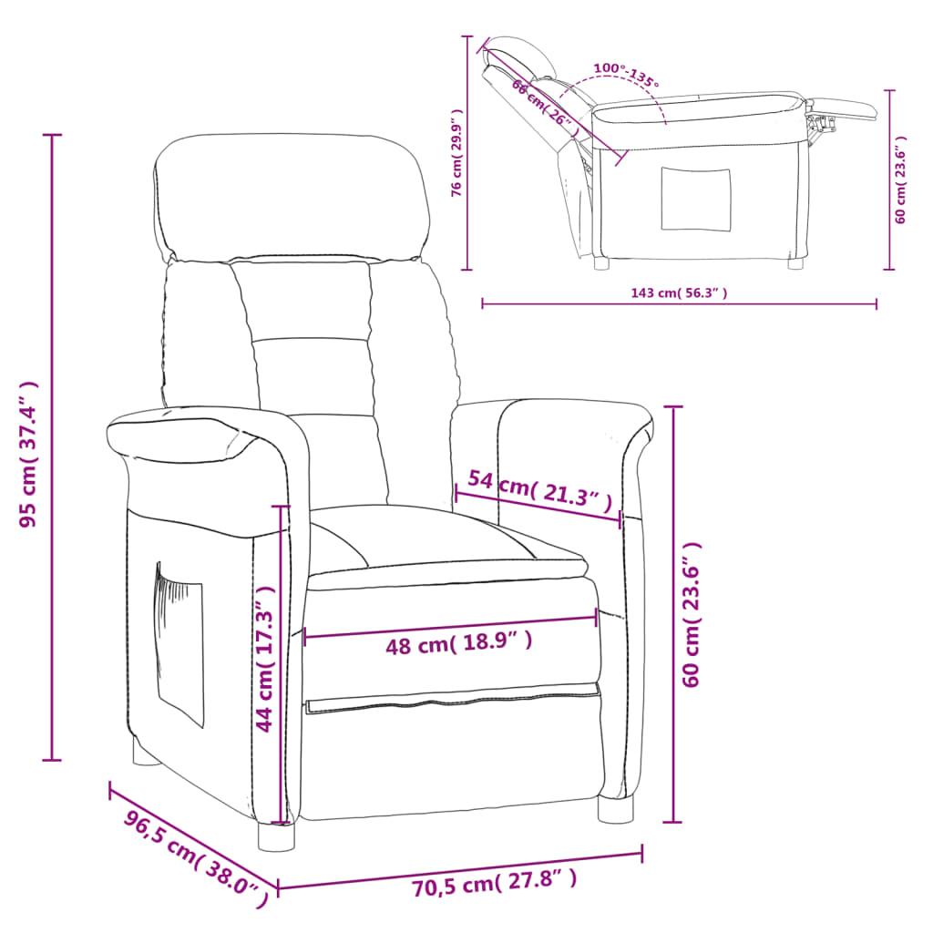 Recliner Chair Cream Faux Suede Leather