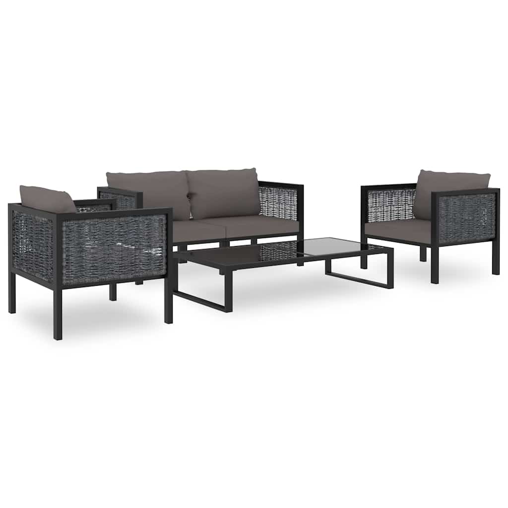Sectional Sofa with Cushion Poly Rattan Anthracite