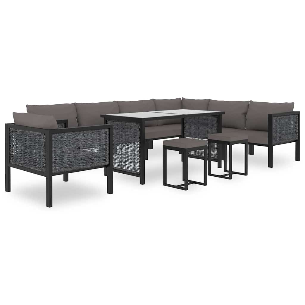 Sectional Sofa with Cushion Poly Rattan Anthracite