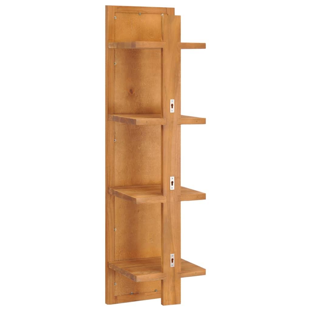 Wall Mirror with Shelves 30x30x120 cm Solid Teak Wood