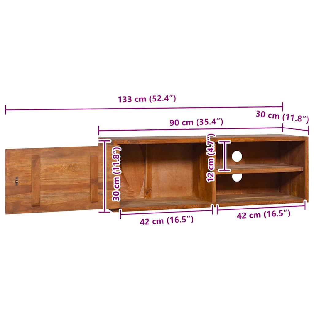 Wall-mounted TV Cabinet 90x30x30 cm Solid Teak Wood