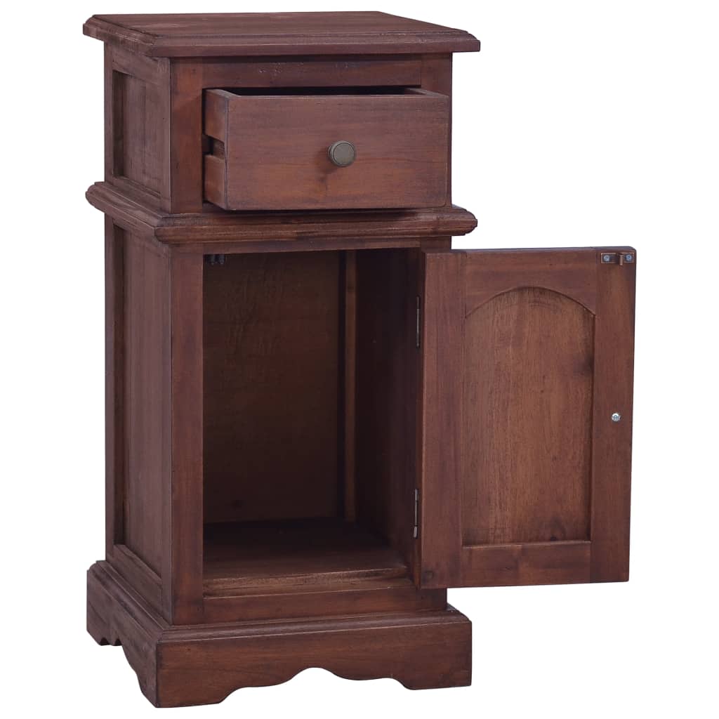 Bedside Cabinet Classical Brown Solid Mahogany Wood