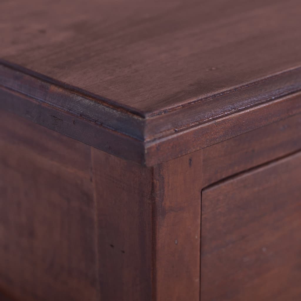 Bedside Cabinet Classical Brown Solid Mahogany Wood