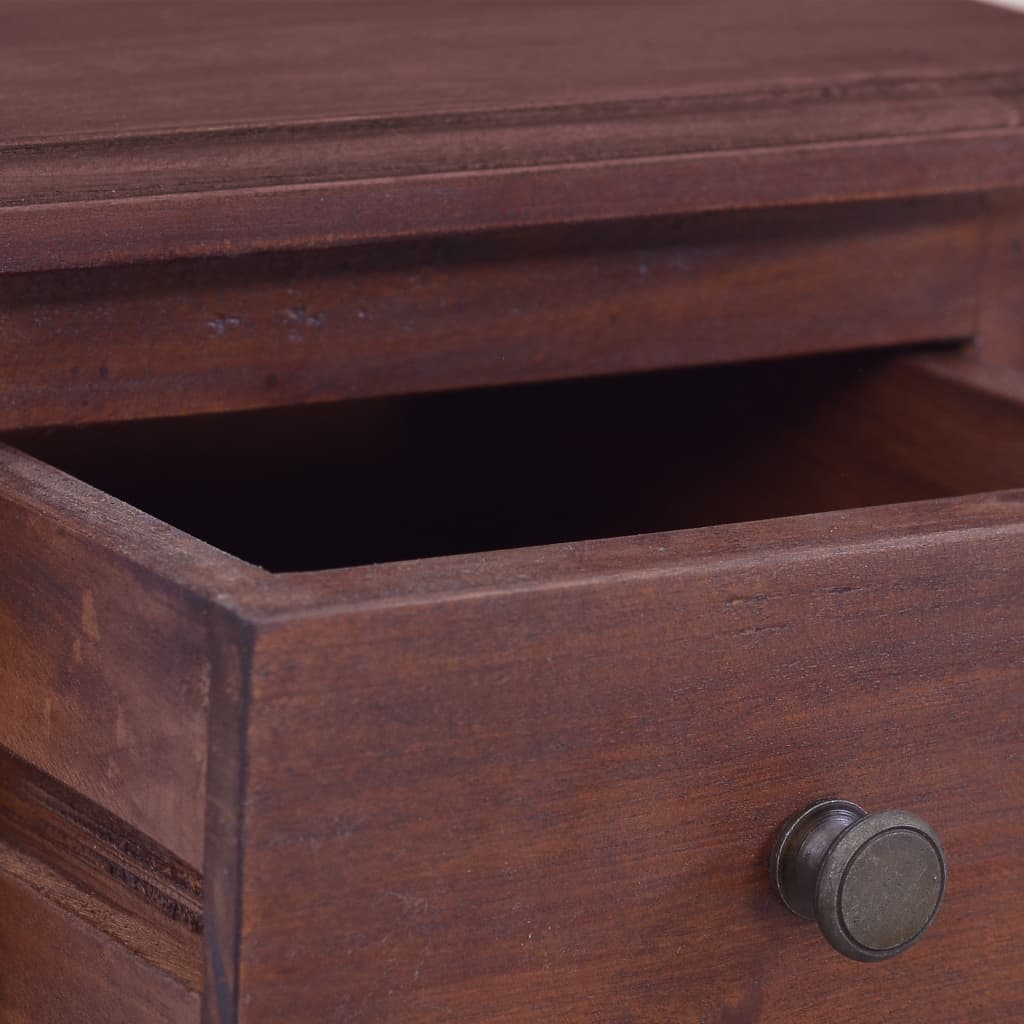 Bedside Cabinet Classical Brown Solid Mahogany Wood