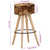 Bar Stools 2 pcs Brown Rough Mango Wood and Real Leather