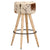 Bar Stools 2 pcs Brown Rough Mango Wood and Real Leather