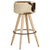 Bar Stools 2 pcs Brown Rough Mango Wood and Real Leather