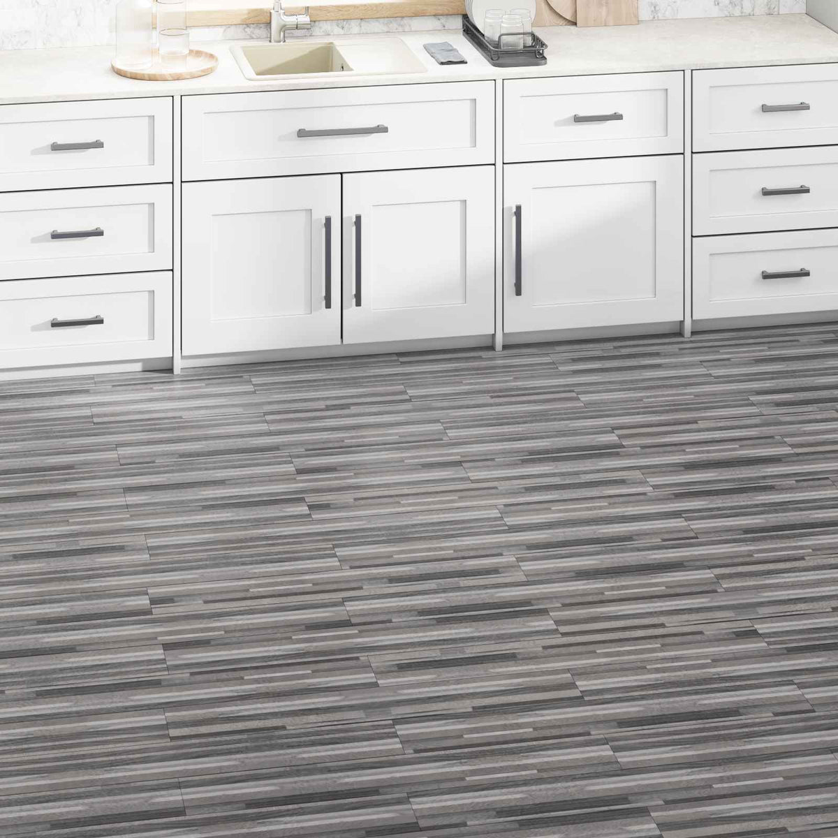 Flooring Planks 5,02 m² 36 pcs PVC Striped grey