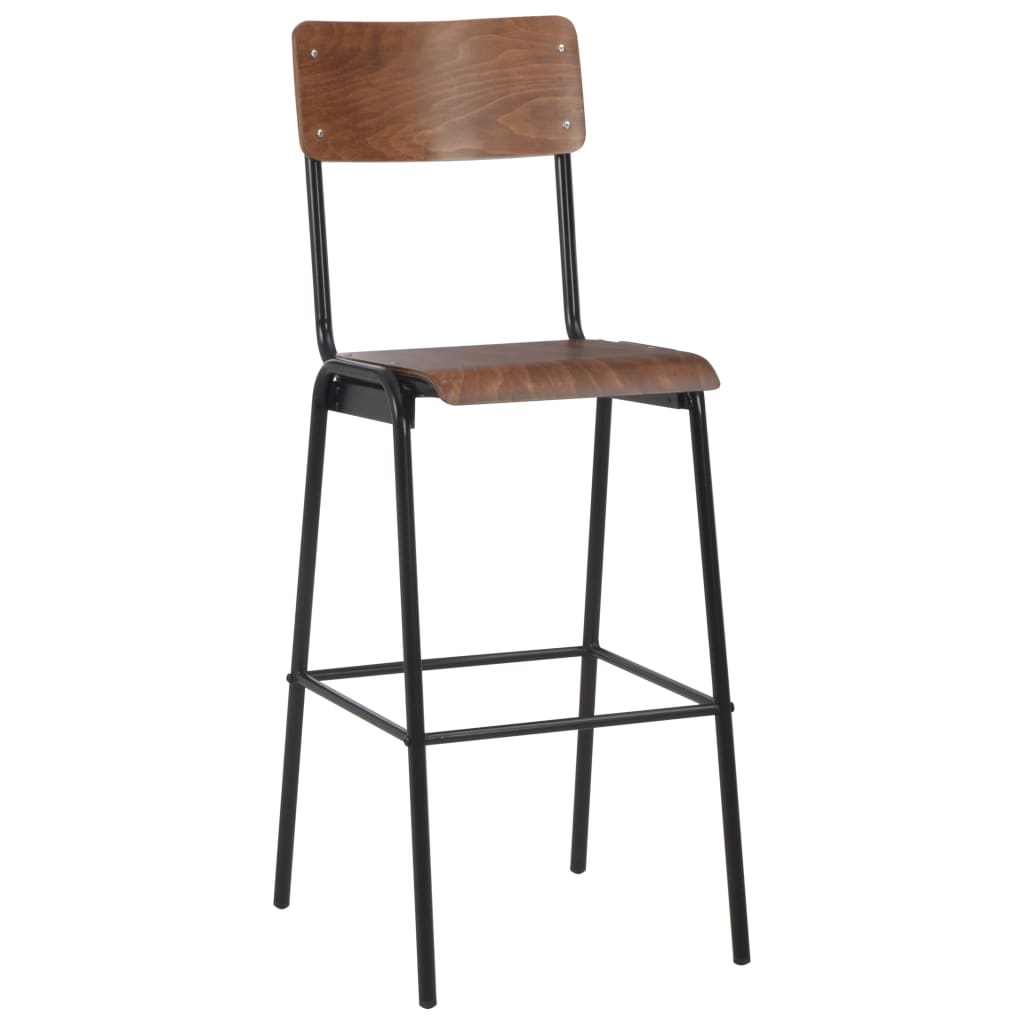 Bar Stools 6 pcs Solid Plywood Steel
