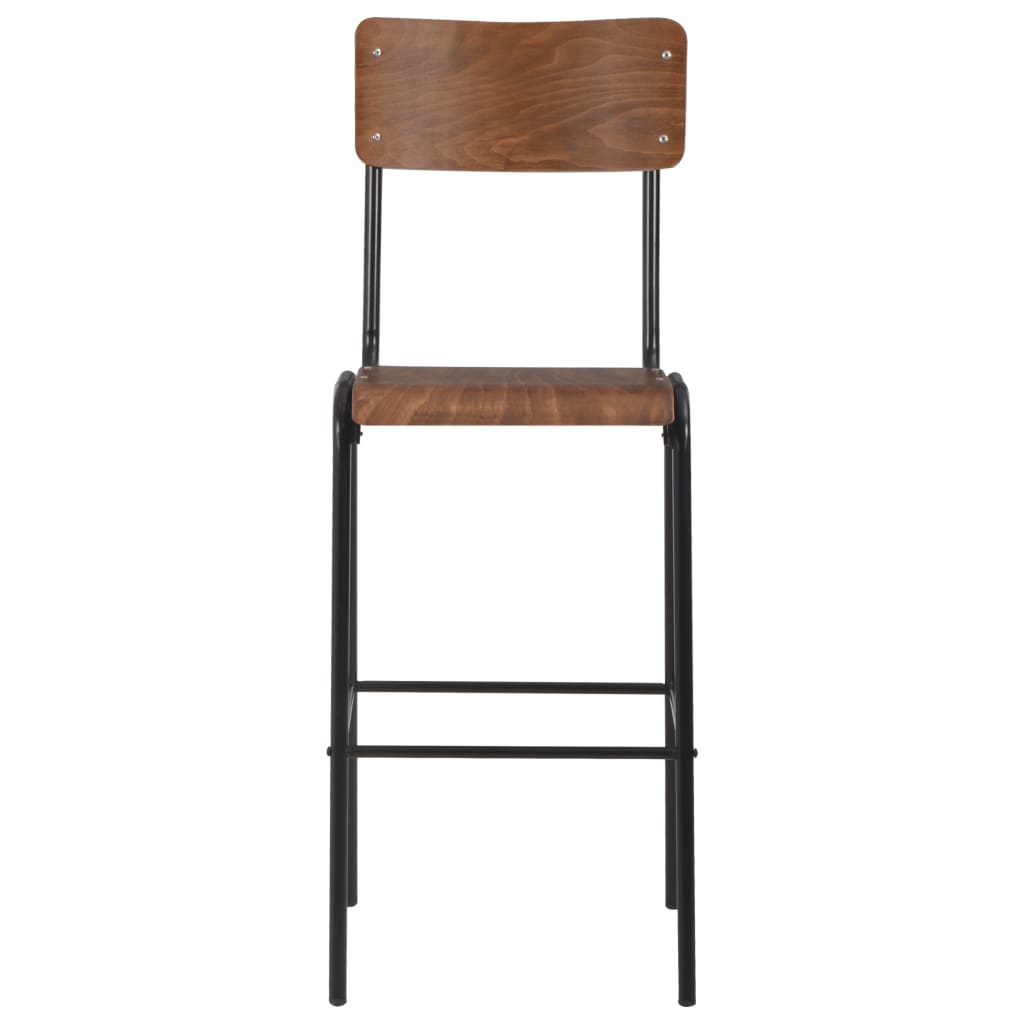 Bar Stools 6 pcs Solid Plywood Steel