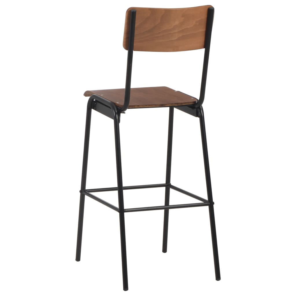 Bar Stools 6 pcs Solid Plywood Steel