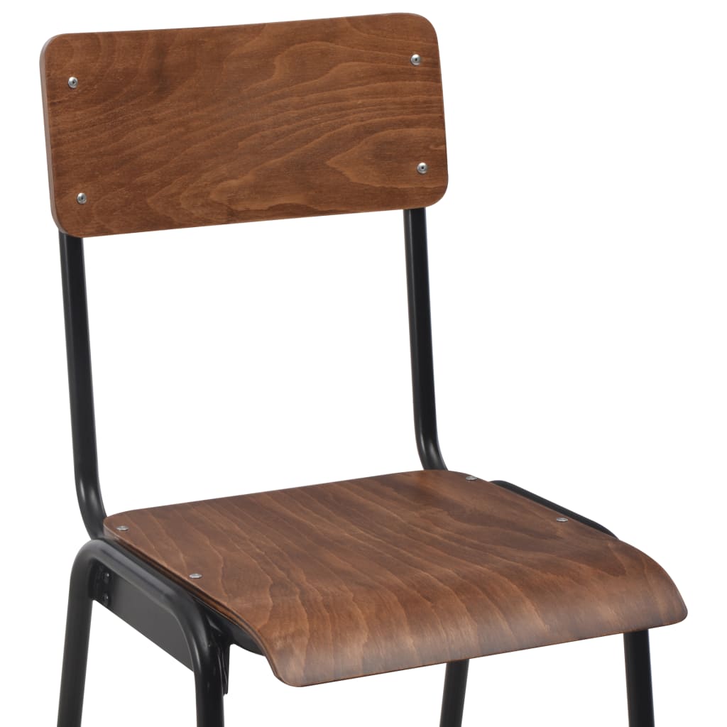 Bar Stools 6 pcs Solid Plywood Steel