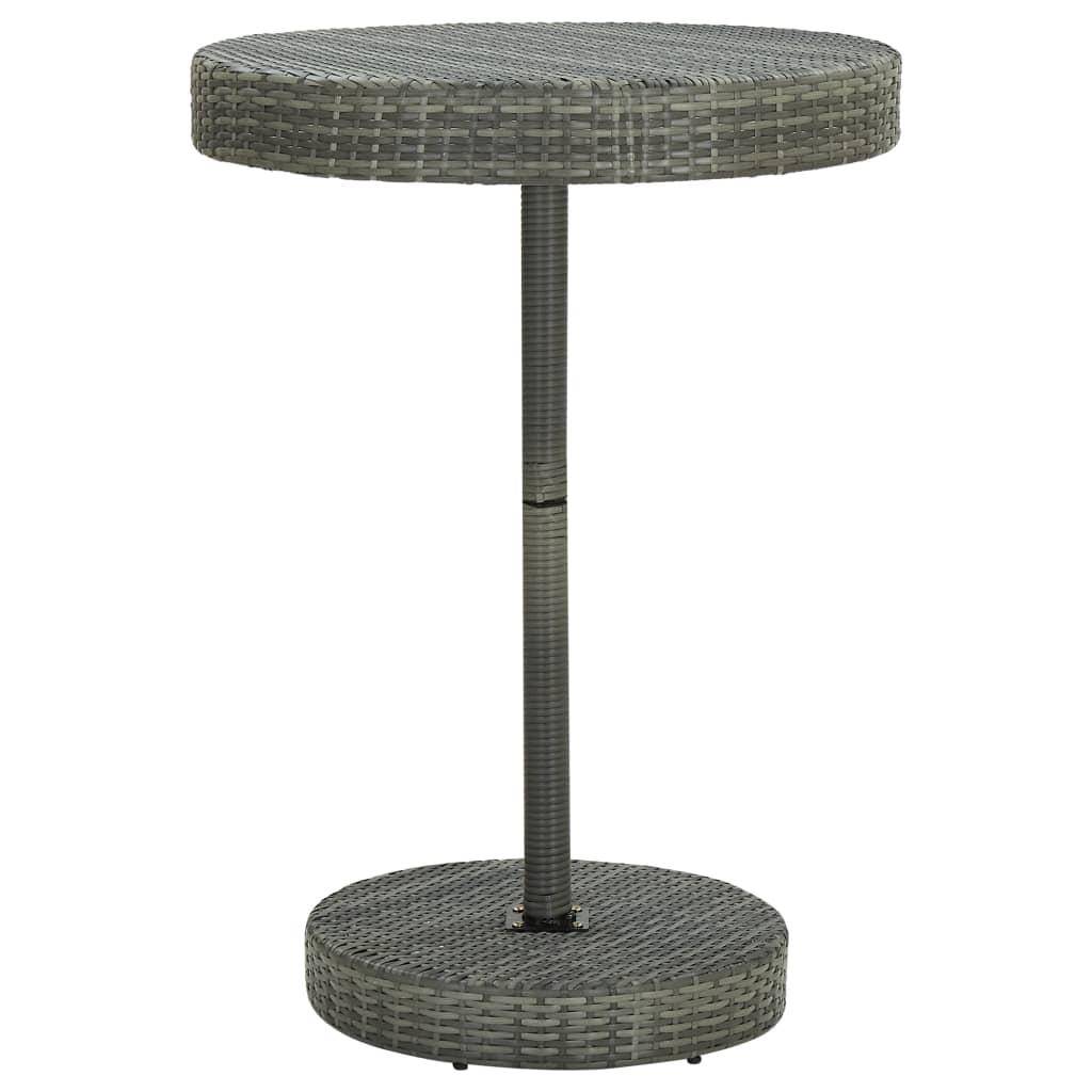 Garden Table Grey 75.5x106 cm Poly Rattan