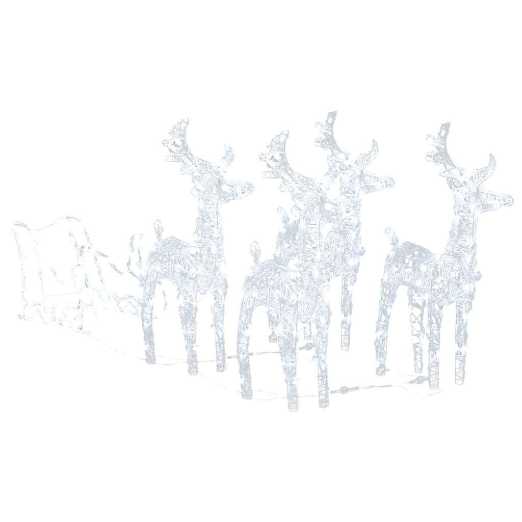 Reindeers & Sleigh Christmas Decoration 280x28x55 cm Acrylic