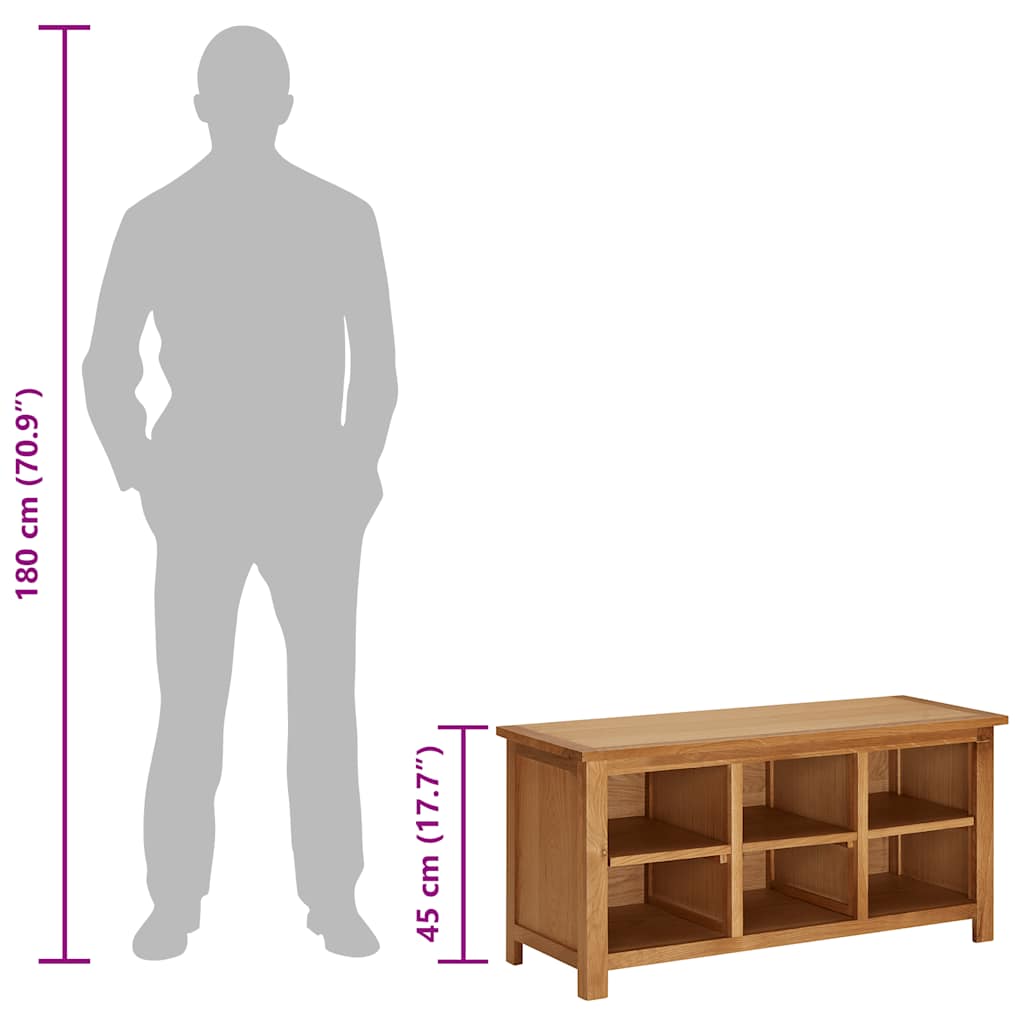 Shoe Rack 90x37x45 cm Solid Oak Wood