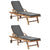 Sun Loungers with Cushions 2 pcs Solid Teak Wood Dark Grey