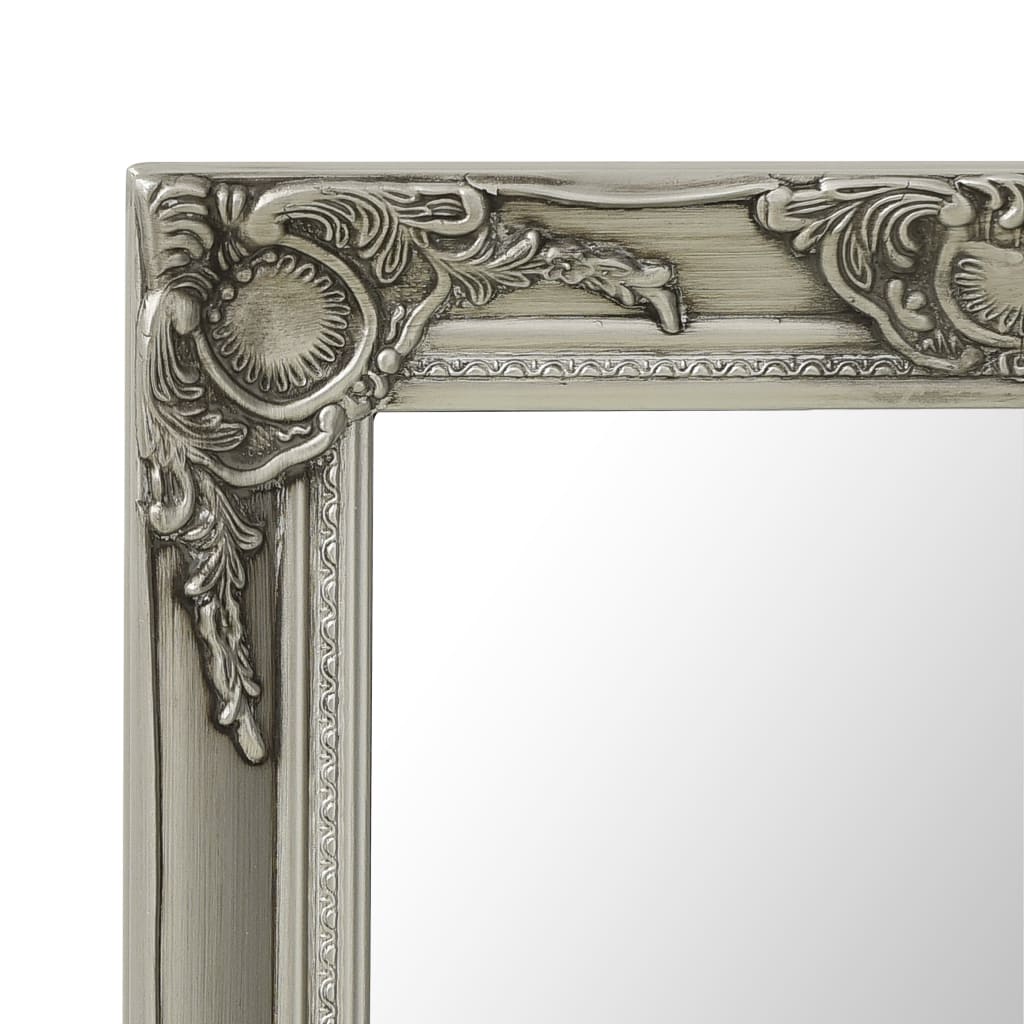 Wall Mirror Baroque Style 60x60 cm Silver