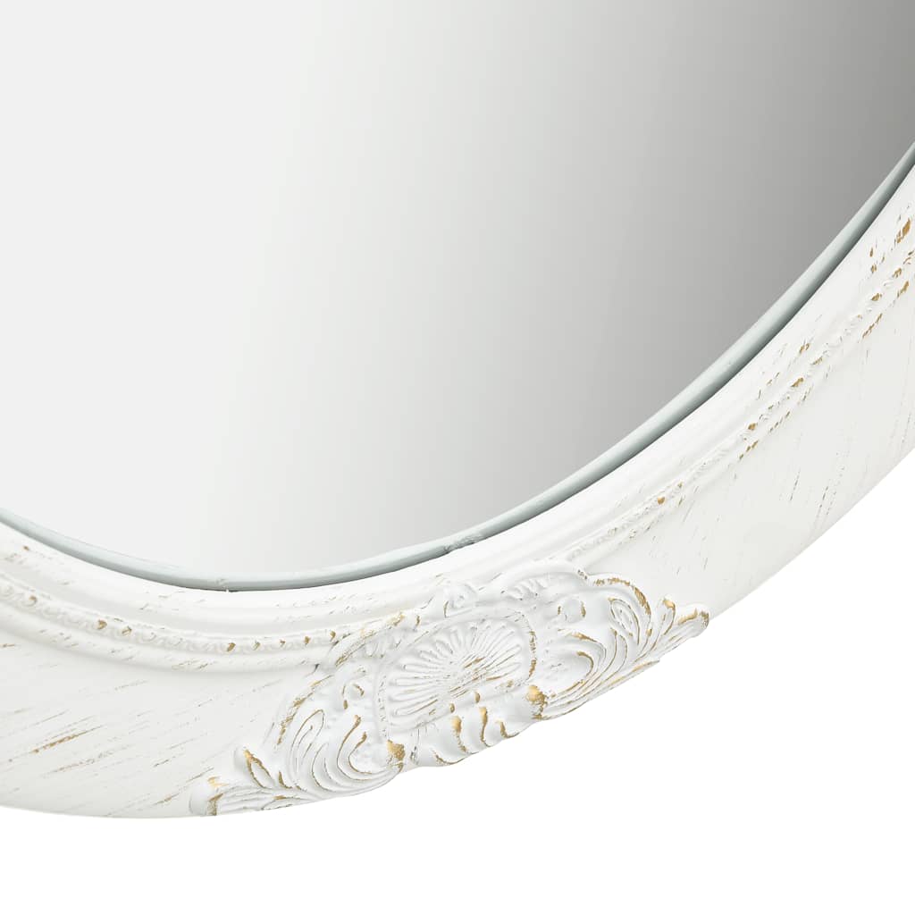 Wall Mirror Baroque Style 50x70 cm White